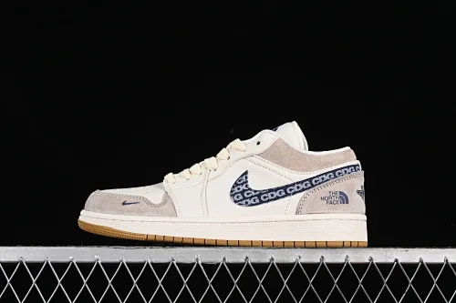 All categories Air Jordan Jordan series basketball shoes Air Jordan 1 Low High-end customized low-top sneakers Air Jordan 1 Low AJ1 Joe 1 North Face joint-white and gray rice dumpling High-end customized low-top basketball shoes LJ6688-001
